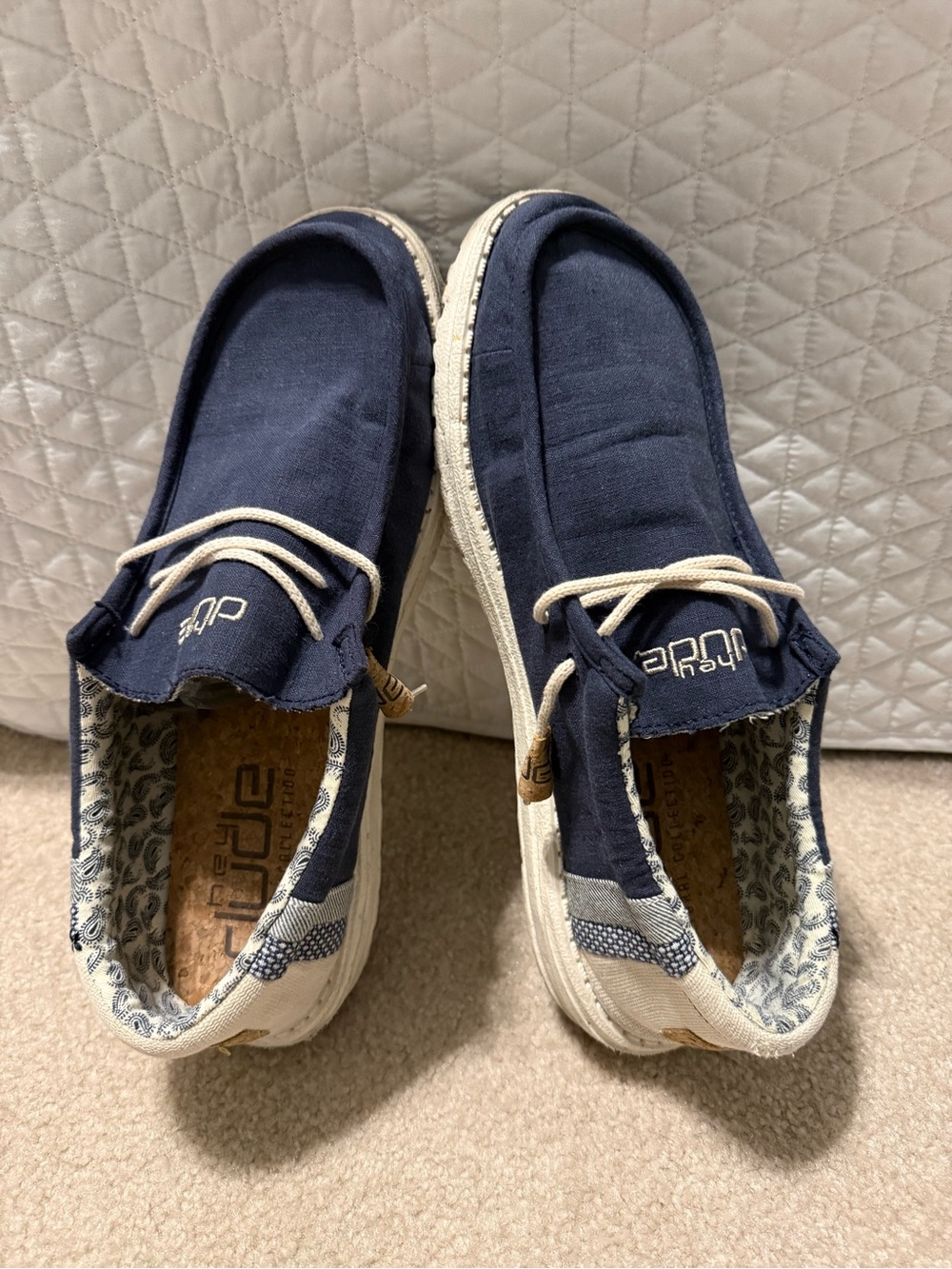 Men's Navy Canvas Slip-On Hey Dude Casual Shoes